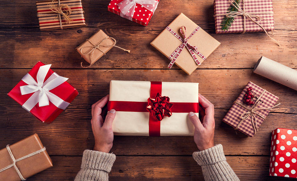 Zawadi za Krismasi za Kifahari Picha ya Ukuta