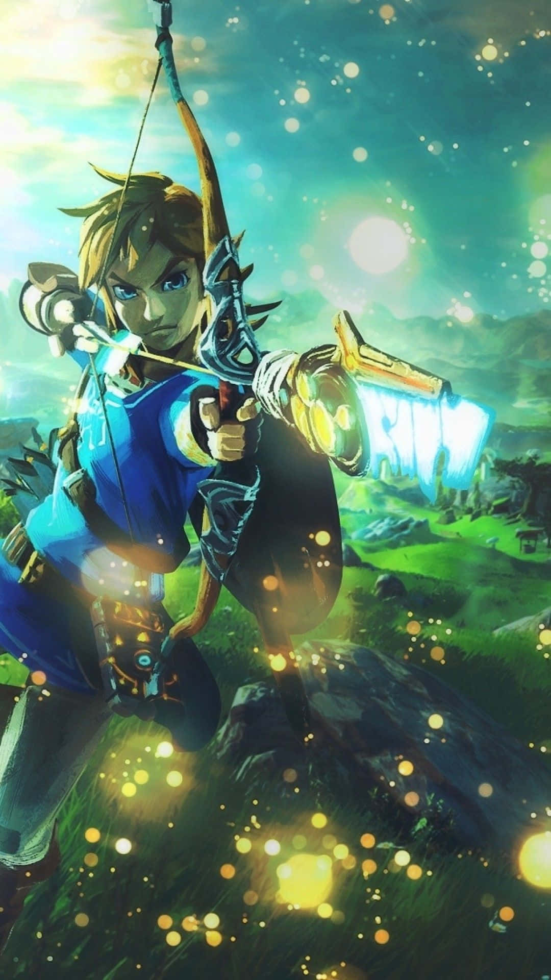 Zelda Botw Link Aki na Upinde na Mshale Picha ya Ukuta