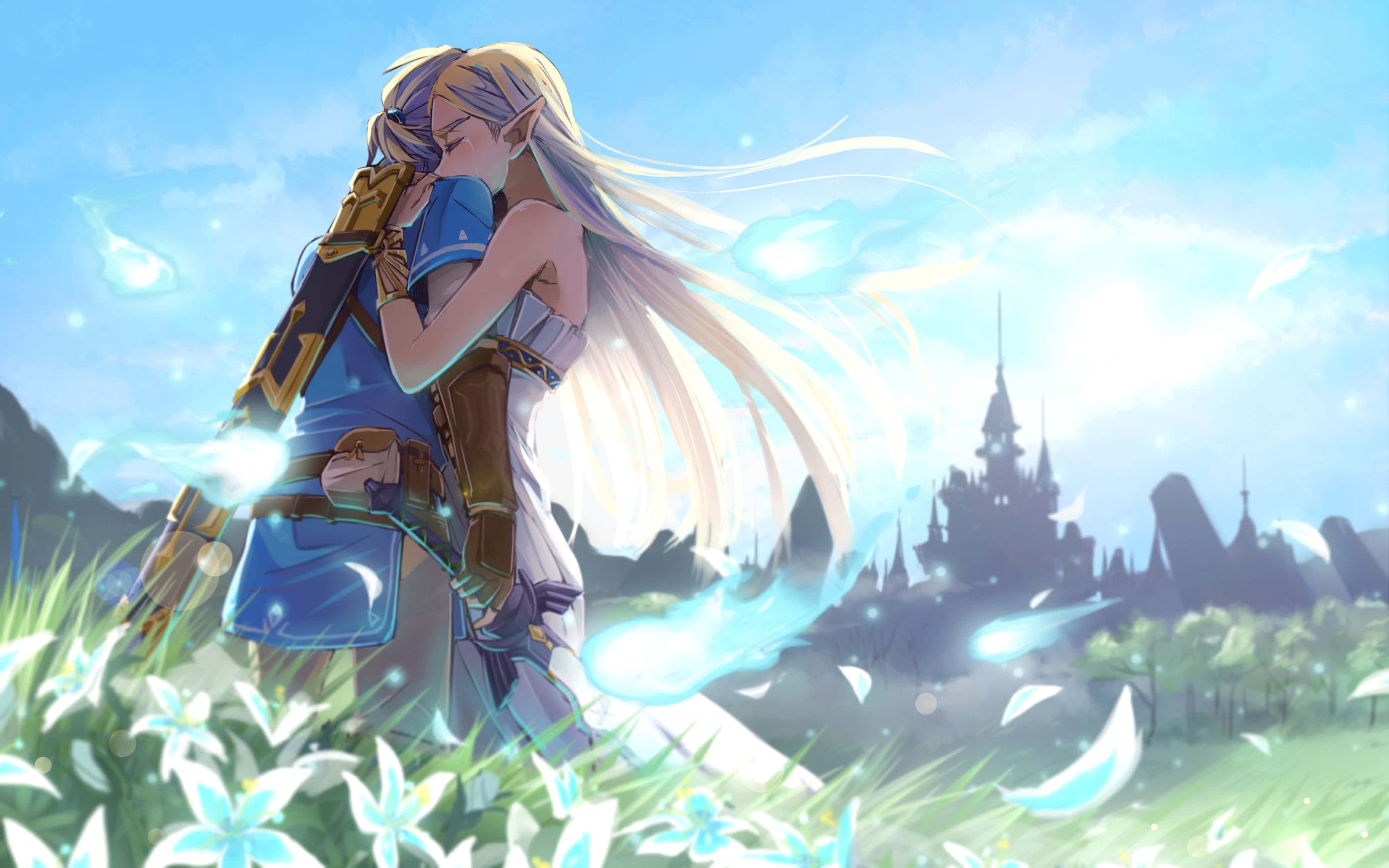 Zelda Breath Of The Wild 4K Kukumbatiana Picha ya Ukuta