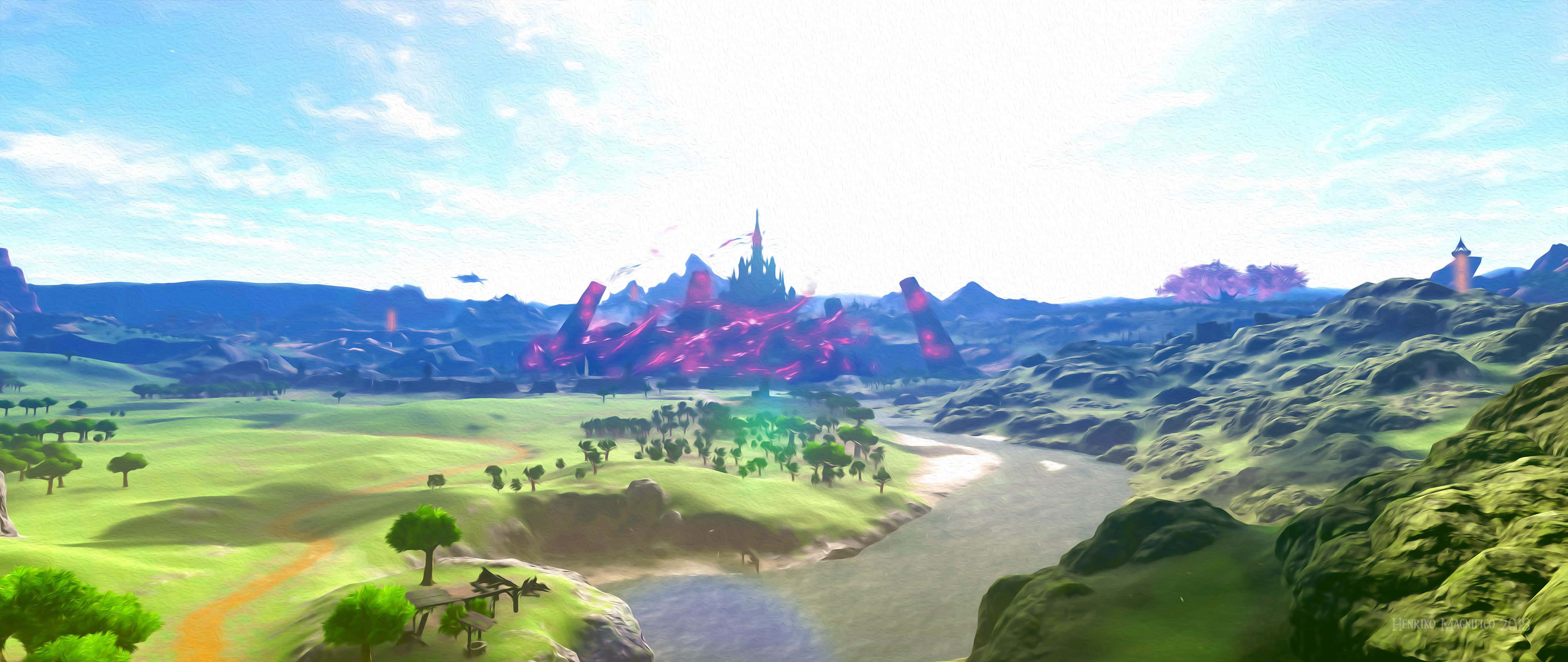 Zelda Breath Of The Wild 4K Mchana Asili Picha ya Ukuta