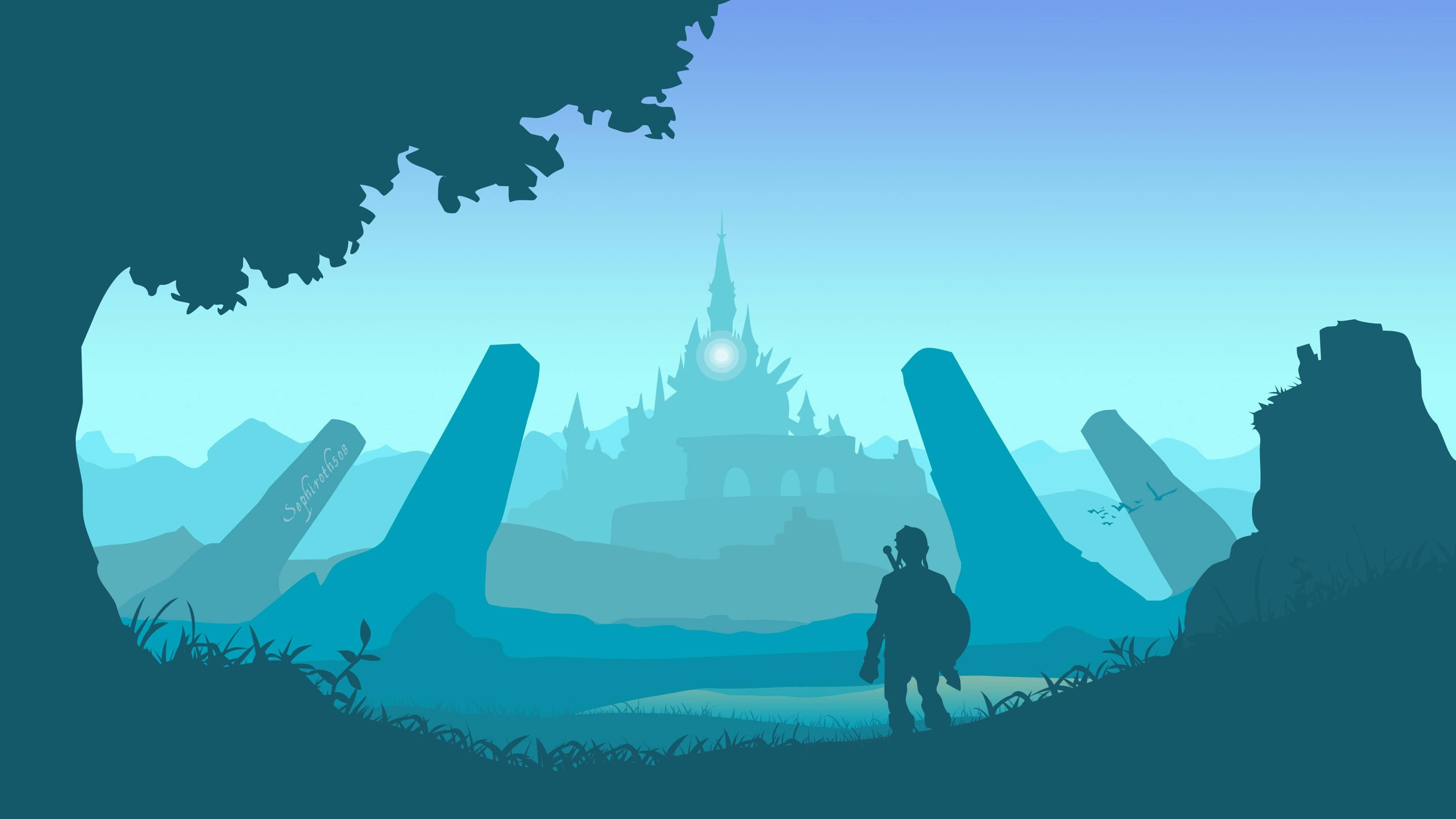 Zelda Breath Of The Wild 4K Ngome Picha ya Ukuta