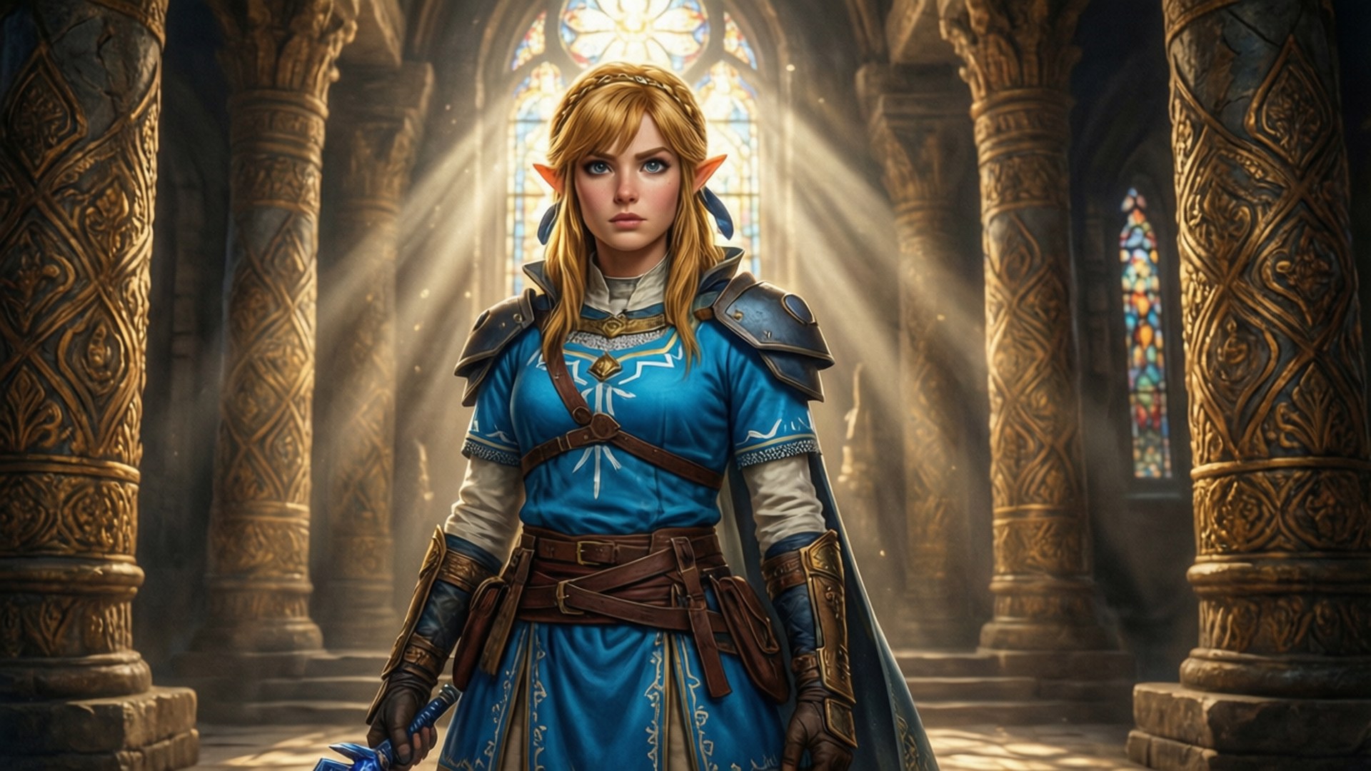 Zelda katika Hekalu Takatifu Picha ya Ukuta