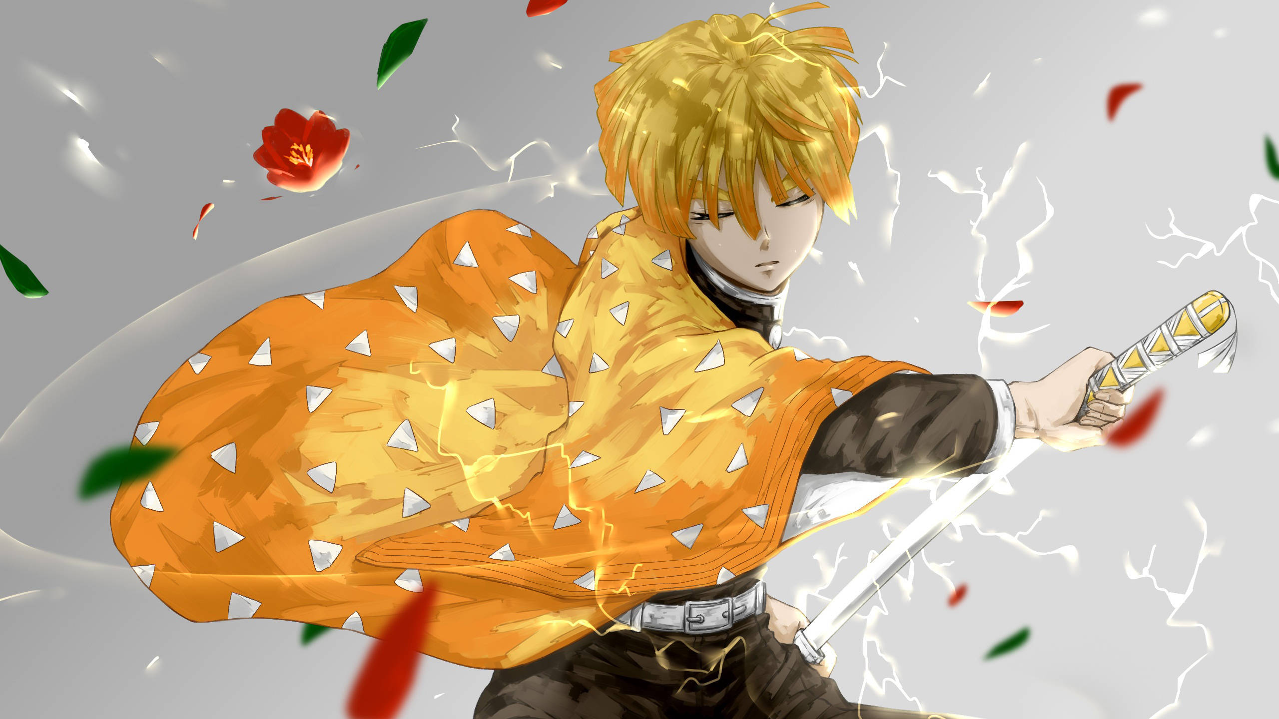 Zenitsu Bila Fahamu wa Demon Slayer Picha ya Ukuta