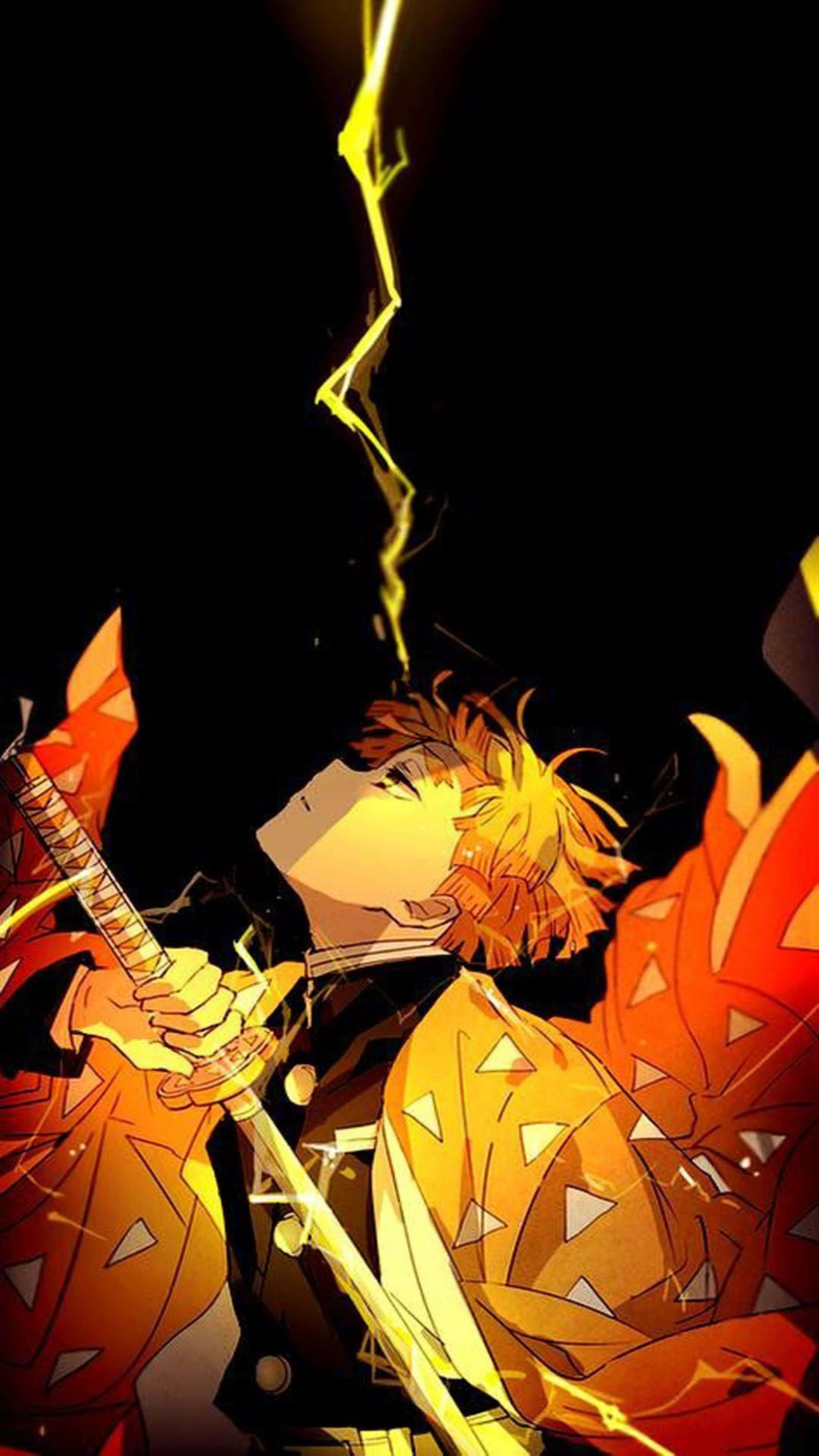 Zenitsu wa Demon Slayer 4K Picha ya Ukuta