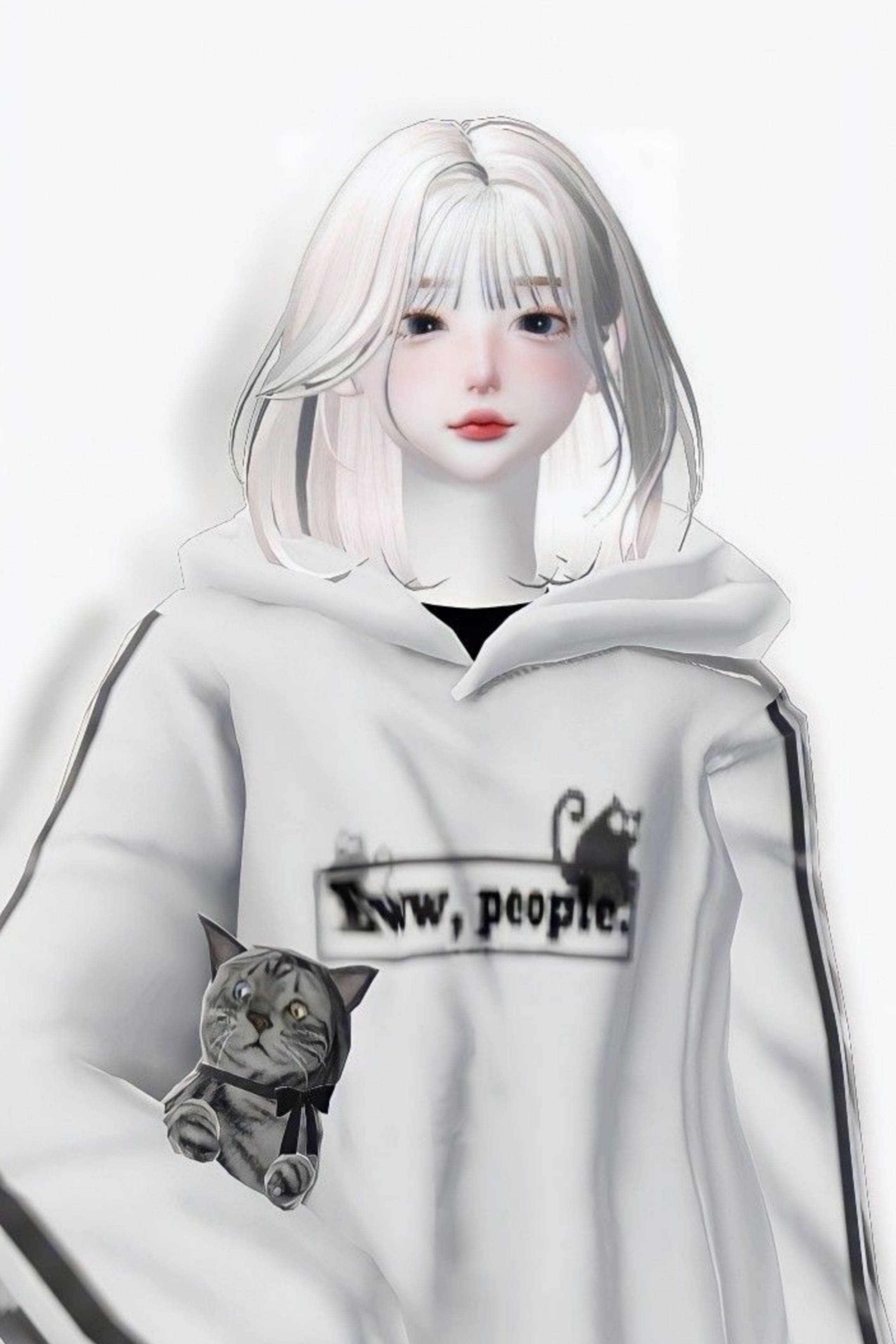 Zepeto Mrembo Mweupe wa Kike Picha ya Ukuta