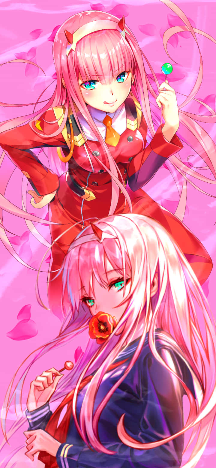Zero Two katika Kikoi yake ya Kikoi Picha ya Ukuta