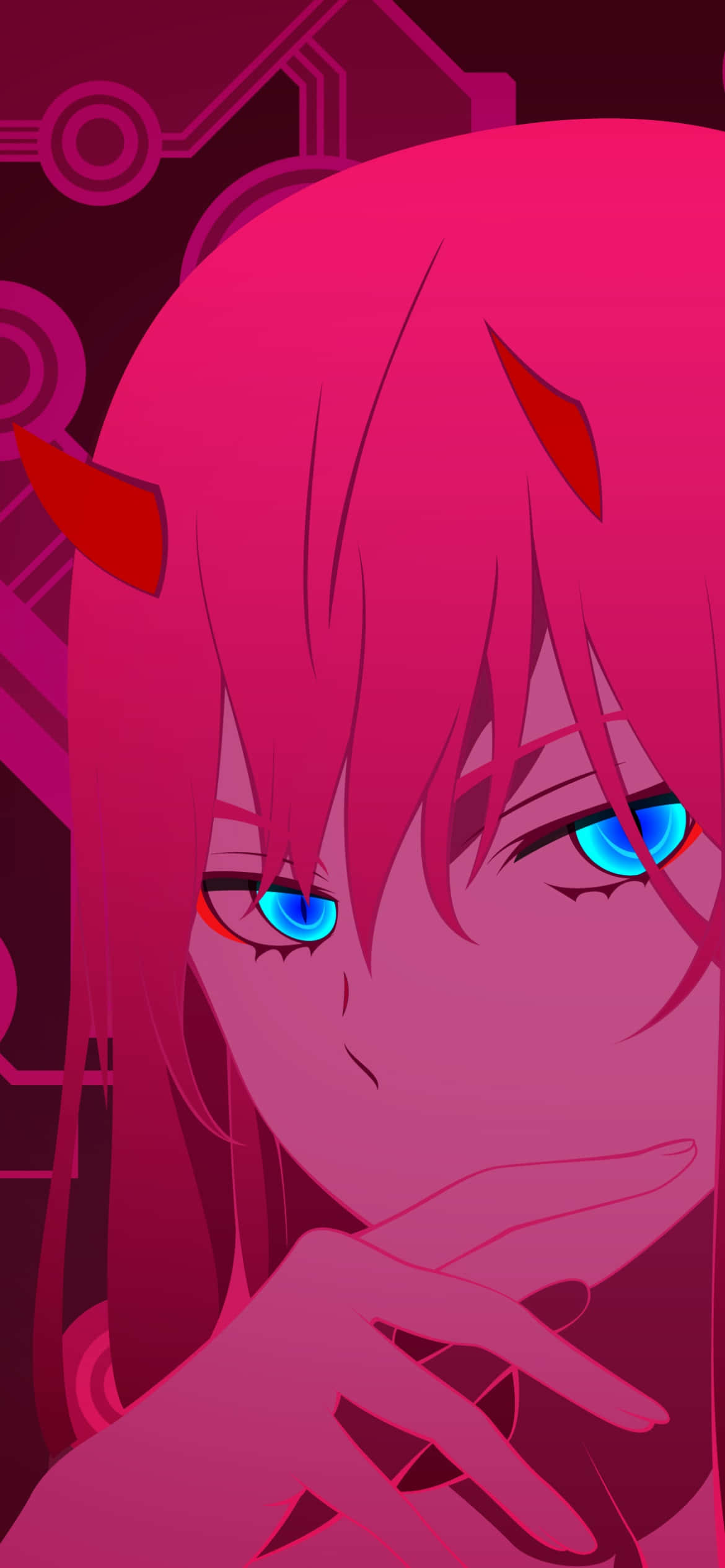 Zero Two kutoka anime Darling in the FranXX Picha ya Ukuta