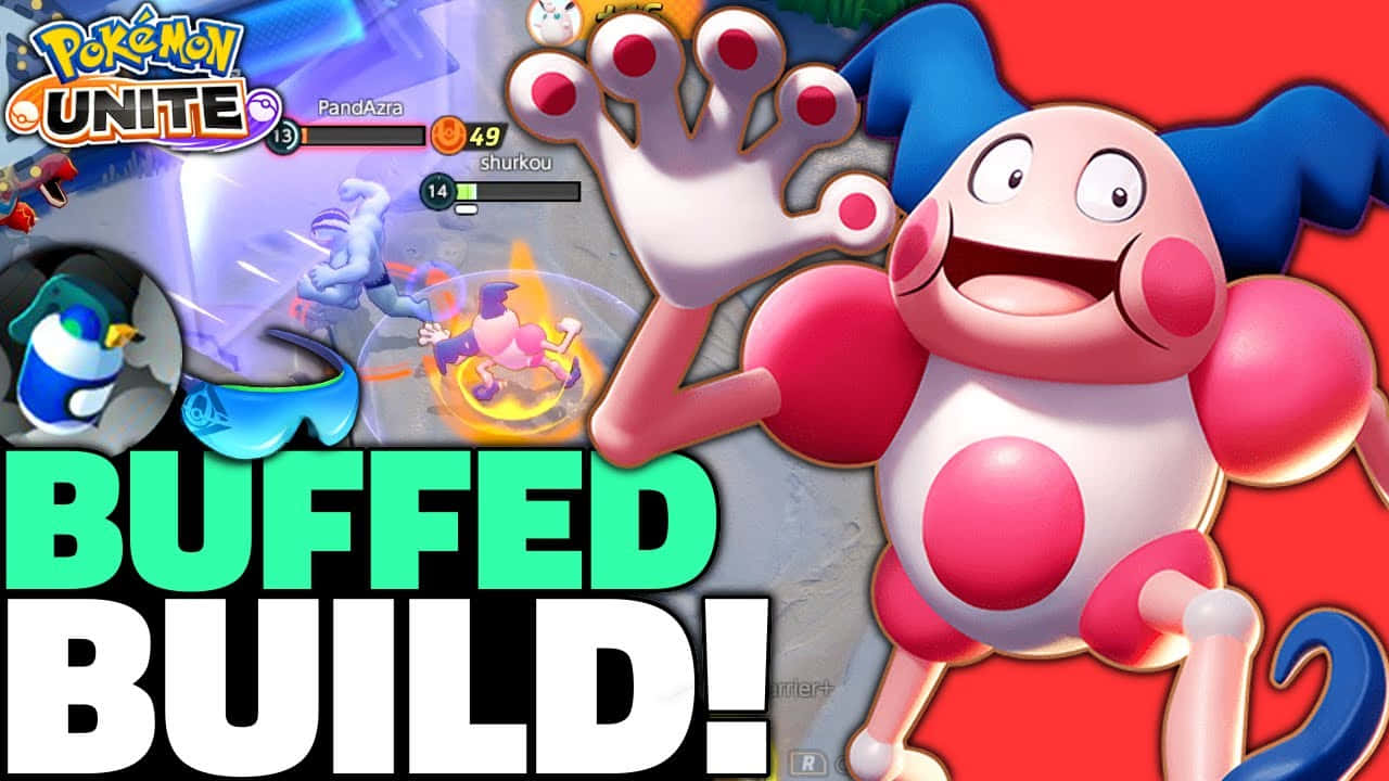 Zinazimisha na Mr. Mime katika mchezo mpya wa Pokemon Unite! Picha ya Ukuta