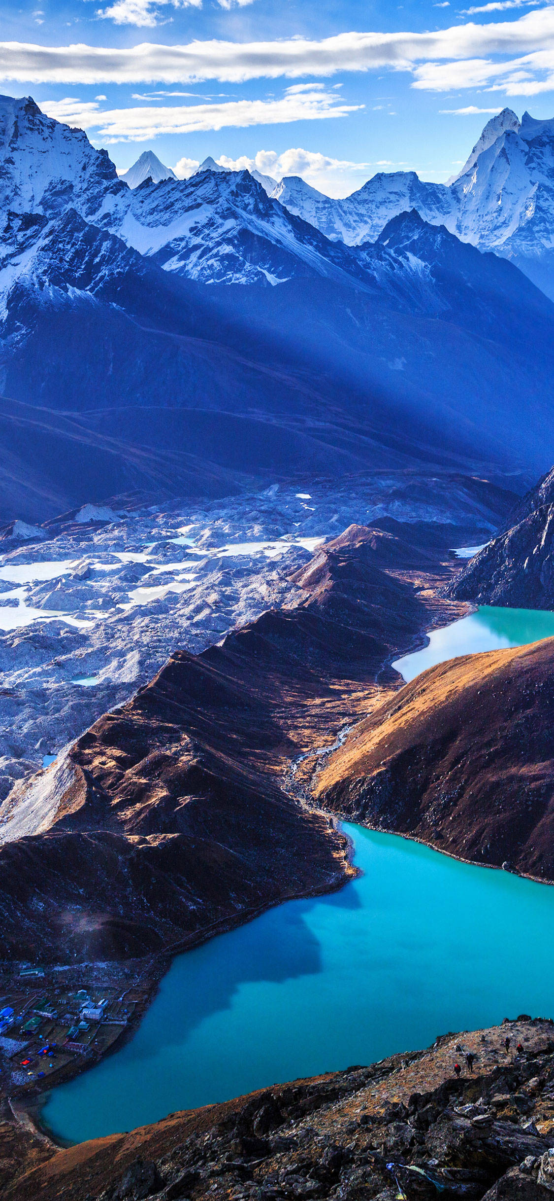Ziwa la Gokyo la Nepal kwa iPhone HD Picha ya Ukuta