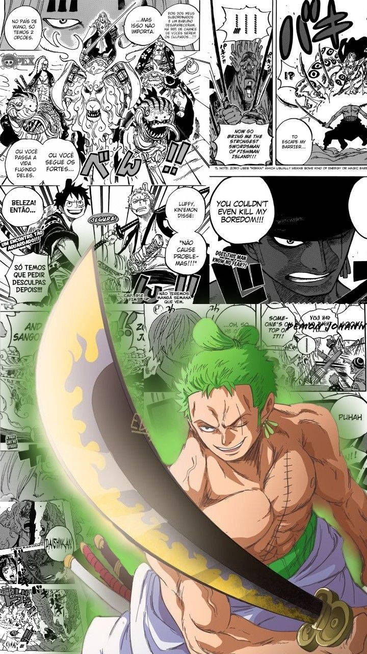 Zoro Akiwa na Silaha Aesthetic ya One Piece Picha ya Ukuta