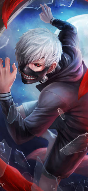 Ken Anayekata Glasi Tokyo Ghoul iPhone — iPhone 17 Pro Max Picha ya Ukuta