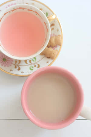 A Refreshing Pink Tea Awaits — IQOO Pad5 Pro Picha ya Ukuta