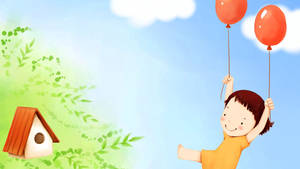Preview wallpaper baby, birdhouse, balls, drawing — Chromebook Picha ya Ukuta