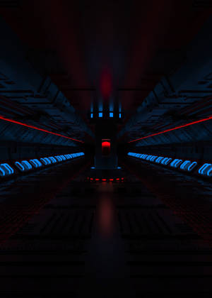 Futuristic Room With Light Blue Lights wallpaper — OnePlus Pad Picha ya Ukuta