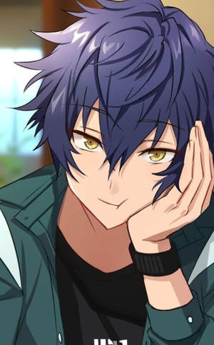 Aesthetic Anime Boy Icon Indigo Hair — Redmi Pad Picha ya Ukuta