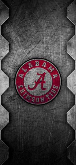 Alabama Crimson Tide Scratched Metal Art wallpaper — iPhone 13 Mini Picha ya Ukuta