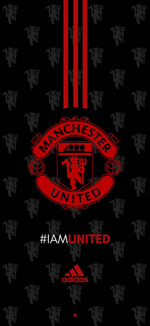 Alama ya Manchester United na Alama ya Adidas — iPhone 14 Picha ya Ukuta