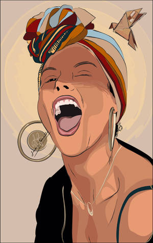 Alicia Keys Taswira ya Dijitali wallpaper — Lenovo ThinkTab X11 Gen 1 Picha ya Ukuta