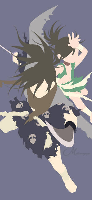 Minimalist Hyakkimaru and Dororo fan art wallpaper — iPhone 17 Pro Max Picha ya Ukuta