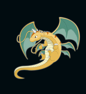 Cool Flying Mega Dragonite wallpaper — Vivo X Fold5 Picha ya Ukuta