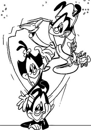 Animaniacs' Warner Siblings Sketch Art wallpaper — OnePlus Pad Go 2 Picha ya Ukuta