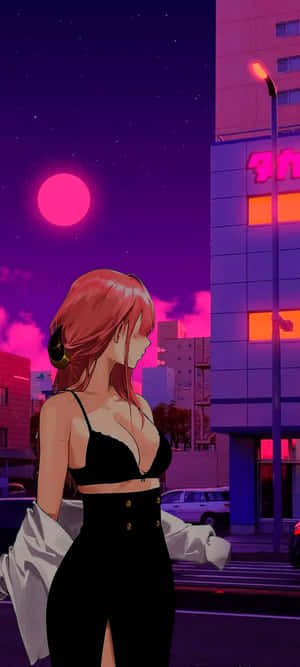Anime Building Vaporwave — POCO C71 Picha ya Ukuta