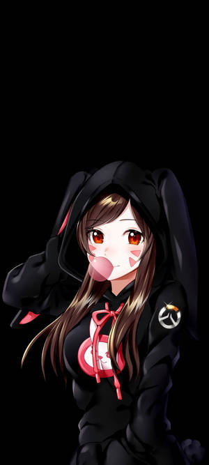 Anime Girl Oled Telefoni — Samsung S23 Picha ya Ukuta
