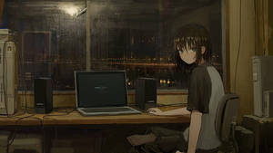 Anime Laptop Kwenye Mji wa Barafu