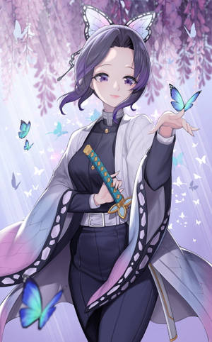 Anime Lock Screen Shinobu Oshino — RedMagic Tablet Picha ya Ukuta