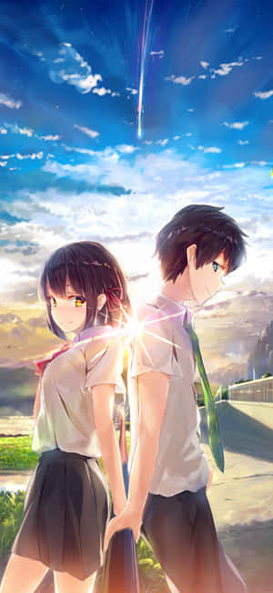 Anime Tamu Your Name.2016 filamu — Mwanandoa wa anime Picha ya Ukuta