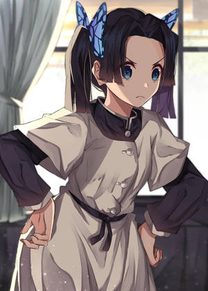 Aoi Kanzaki Bermuka Masam wallpaper — Demon Slayer Nezuko Picha ya Ukuta