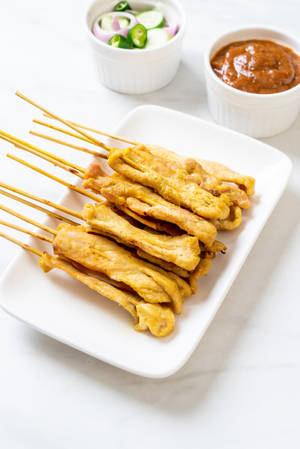 Appetizing Chicken Satay Asian Food — Xiaomi Pad 7S Pro 12.5 Picha ya Ukuta