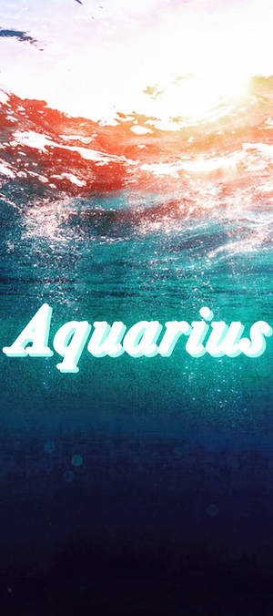 Picha ya Aquarius Zodiac katika bahari ya kikale — 20:9 Picha ya Ukuta