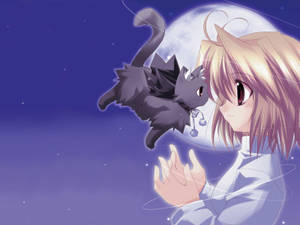 Arcueid Brunestud Mwenye Kawaida na Kitu Anayefuka — Kawaii Anime Picha ya Ukuta