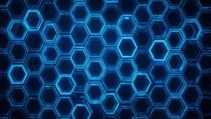 Mchoro wa hexagonal wa bluu wa neon wa kizamani — Samawi wa neon Picha ya Ukuta