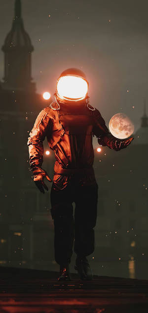 Astronaut Holding The Moon Fantasy wallpaper — iPhone 16 Pro Max Picha ya Ukuta