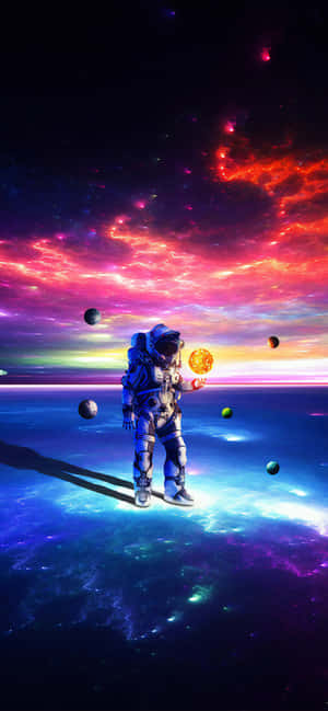 Astronaut Iphone — iPhone 15 Pro Picha ya Ukuta