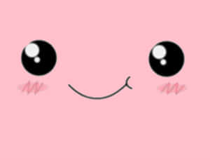 Background Pink Kawaii na Vipengele vya Kuwa Mrembo
