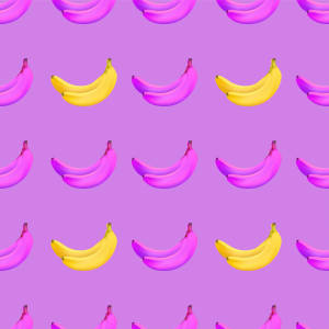 Wallpaper ya Banana za Rangi ya Zambarau na ya Kijivu — 1:1 Picha ya Ukuta
