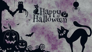 Bango la Zamani la Halloween la Zambarau — Halloween ya zamani Picha ya Ukuta