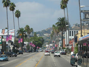 Barabara ya Sunset Boulevard wallpaper