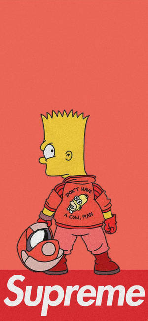 Bart Simpson Orange Supreme — iPhone 13 Pro Picha ya Ukuta