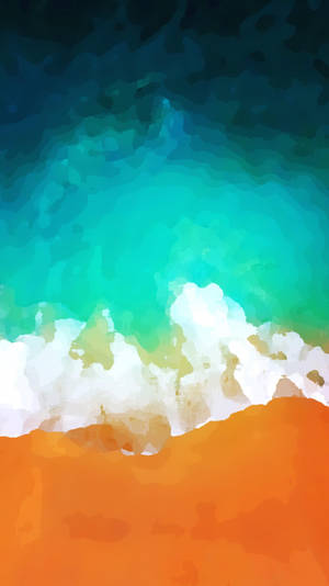 iPhone 11 paint brush beach artwork wallpaper. — iPhone 11 Picha ya Ukuta