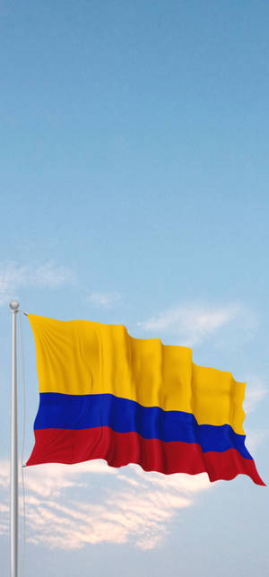 Tapeta la Bendera ya Kolombia Katika Mwani — iPhone 16e Picha ya Ukuta