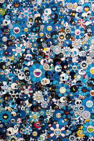 Blaa Tu Takashi Murakami 4K — Xiaomi Pad 7 Ultra Picha ya Ukuta