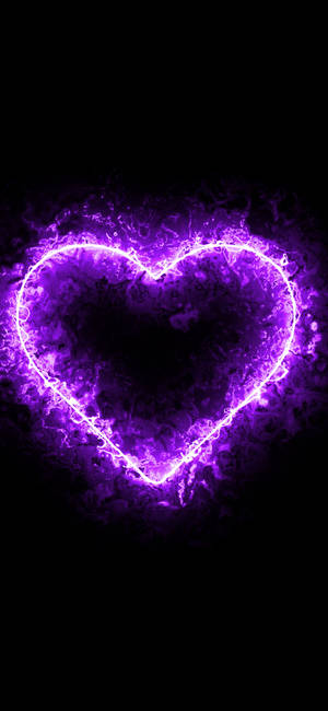 Black And Purple Aesthetic Textured Heart — Galaxy S25 FE Picha ya Ukuta
