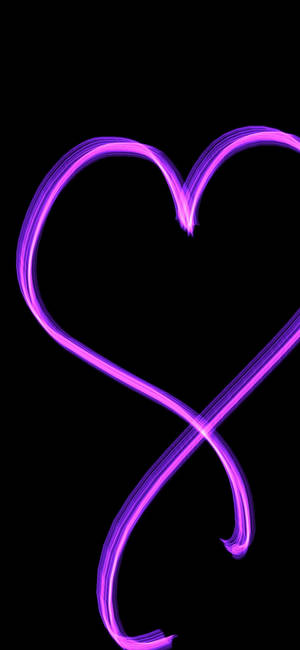 Black And Purple Aesthetic Heart Drawing — Galaxy S26 Picha ya Ukuta