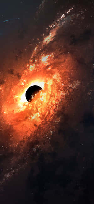 Black Hole background — Realme C100x Picha ya Ukuta