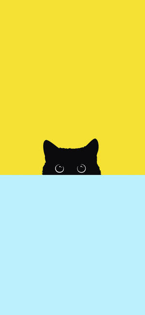 Black Kitty Minimalist Android — iPhone 14 Plus Picha ya Ukuta