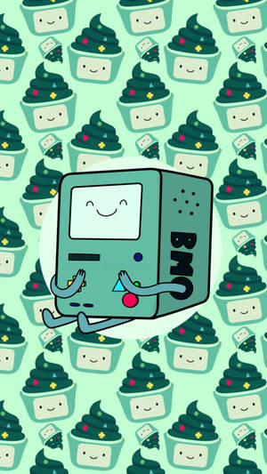 BMO ya Kijani Kibichi Tamu — Aesthetic ya kijani neon Picha ya Ukuta